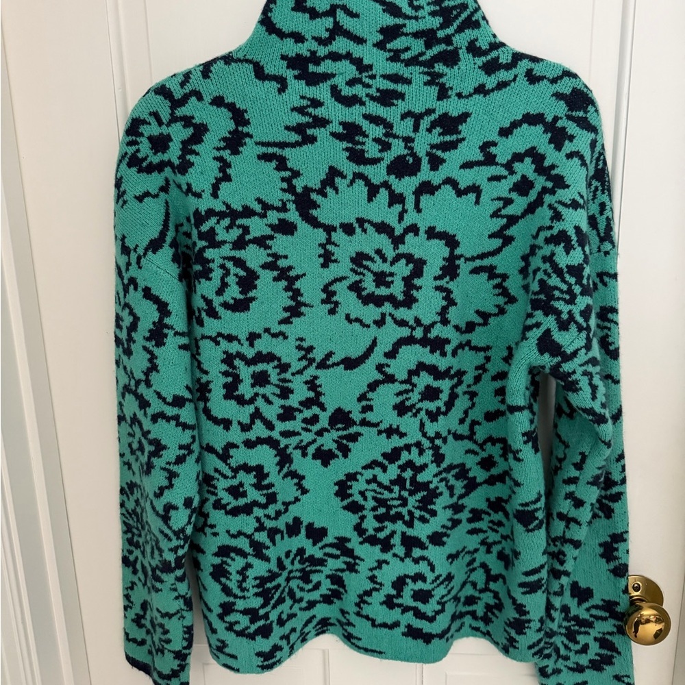 THML Floral Patterned Sweater - Teal and Black